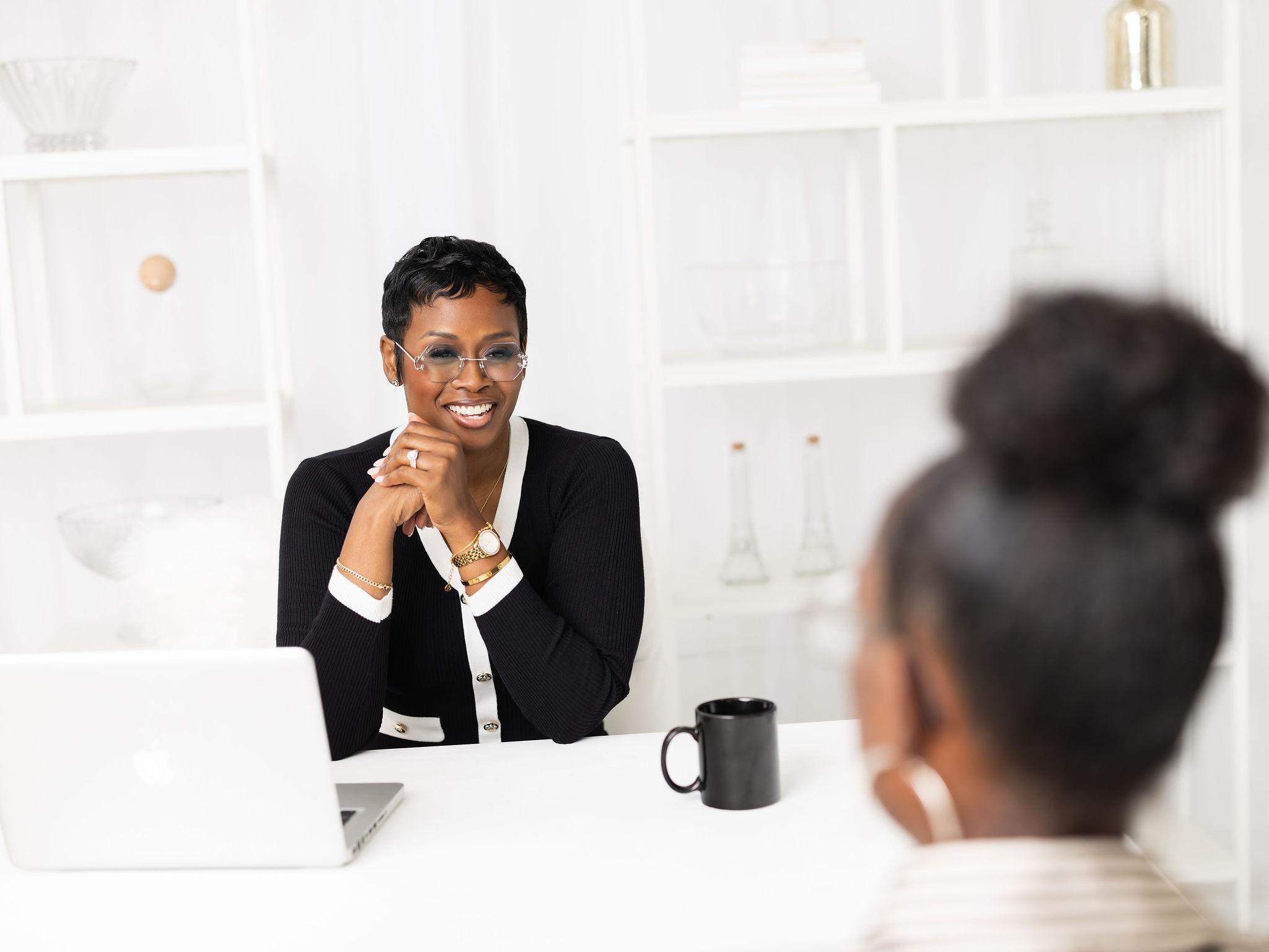 Autumn R. Russell coaching a woman one-to-one